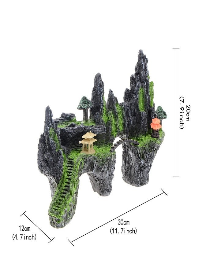 Saim Mountain View Aquarium Ornament Tree House Bridge Fish Tank Decoration - Image 2